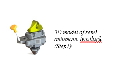 3D model of semi automatic twistlock