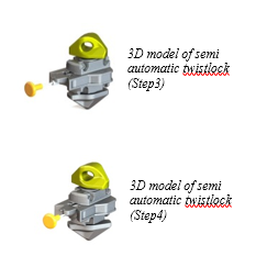 3D model of semi-automatic twistlock