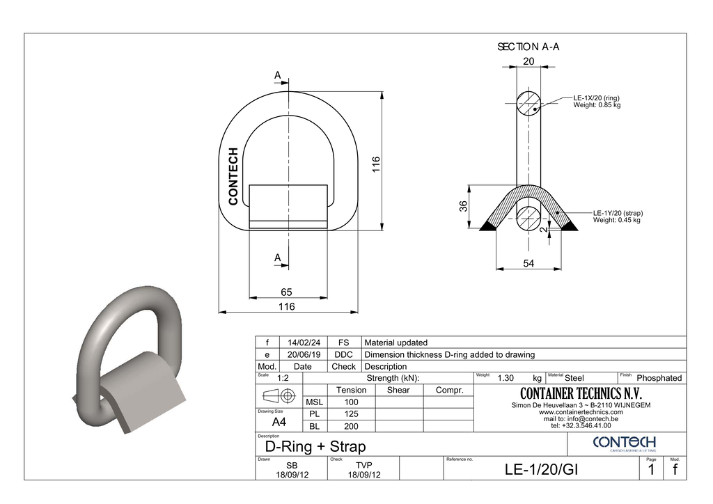 Contech 20t D-ring LE-1/20