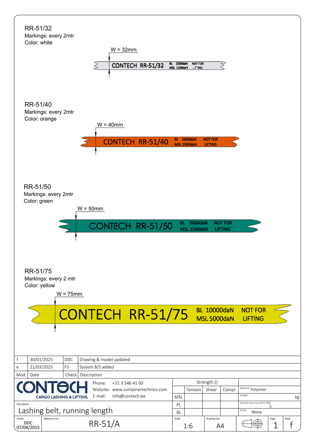 RR-51 running meters webbing