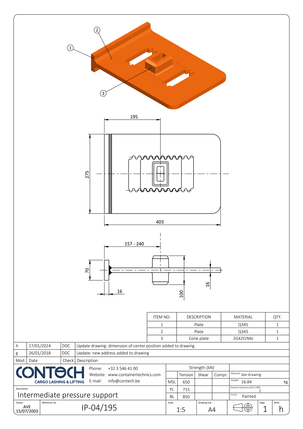Intermediate pressure support
