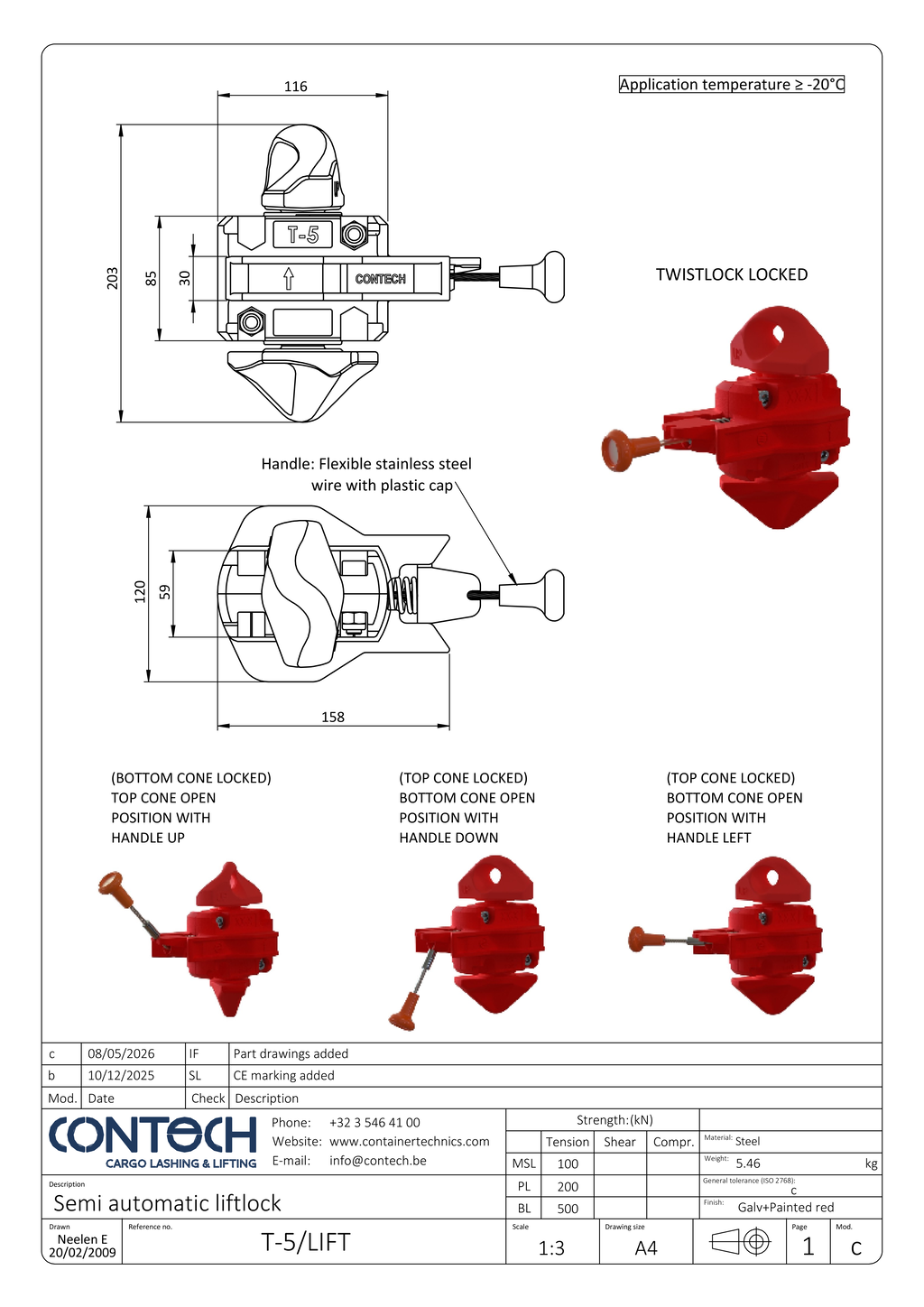 Contech T-5 lifting twistlock