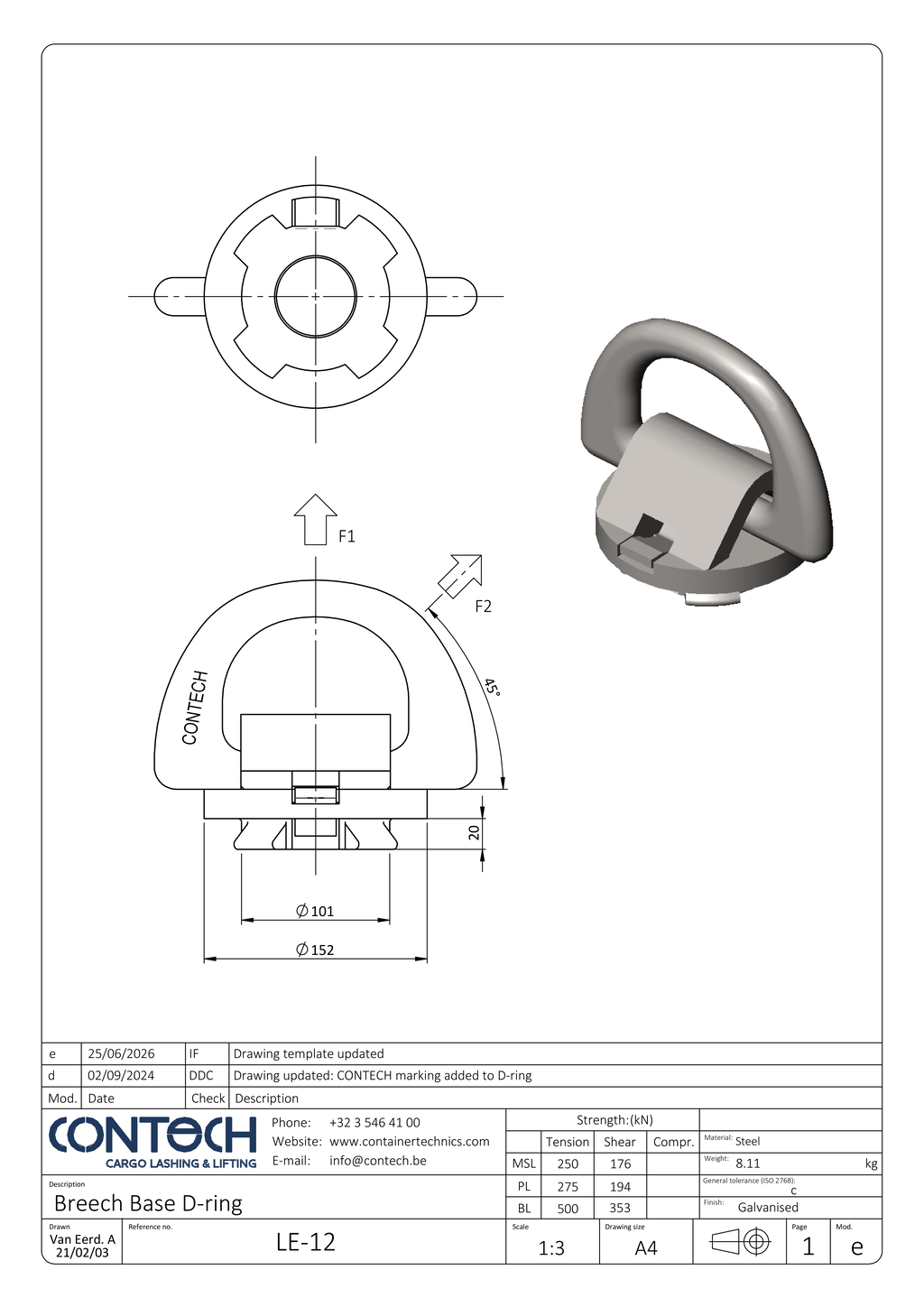 Breech base D-ring LE-12