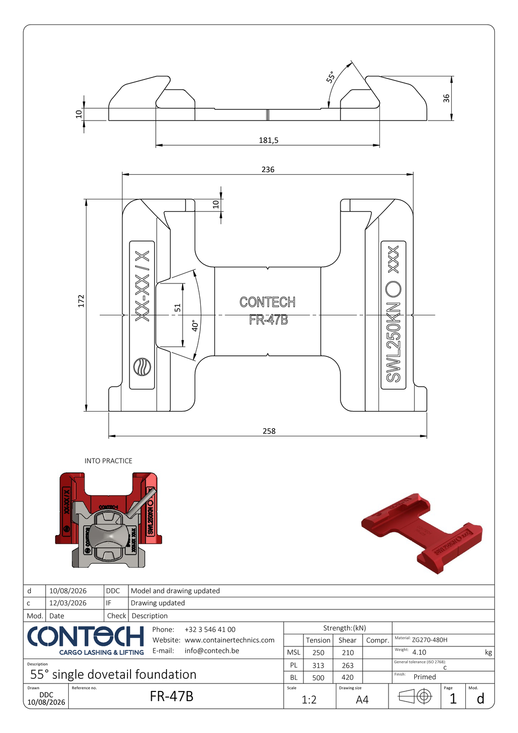 FR-47B single dovetail foundation