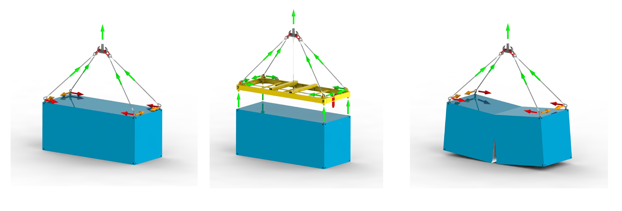 MK-20 semi-automatic container spreader used for safe lifting of ISO shipping containers