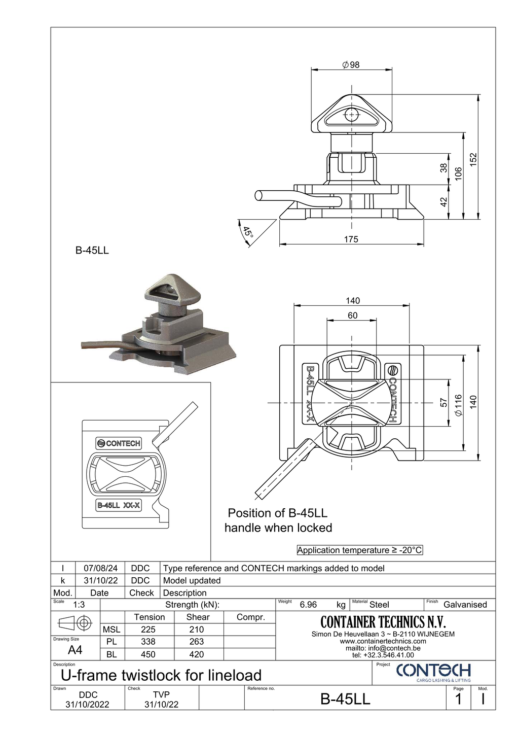 line load bottom twistlocks