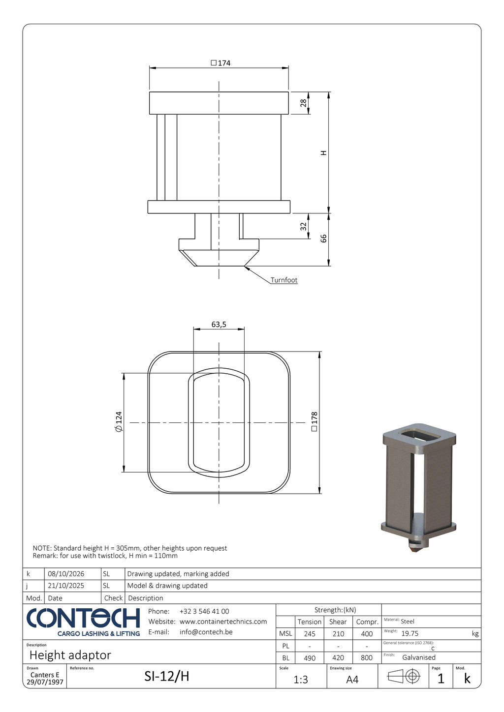 SI-12 intermediate turnfoot stacker