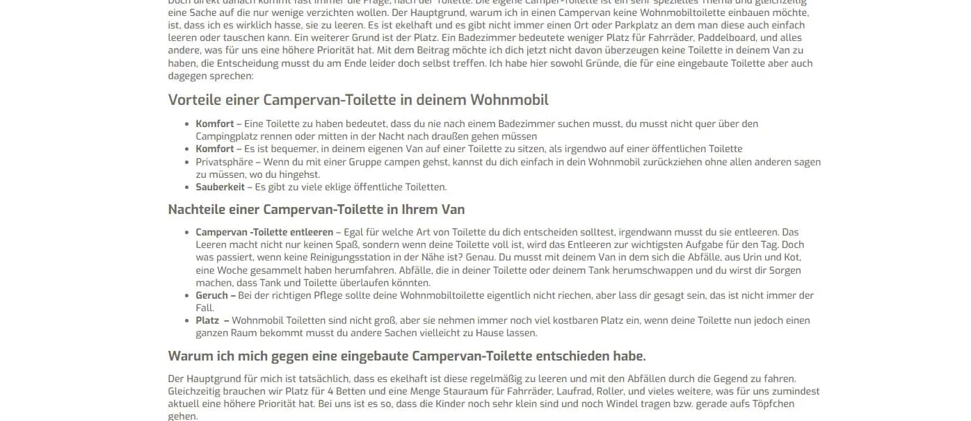Layout eines Blogbeitrages