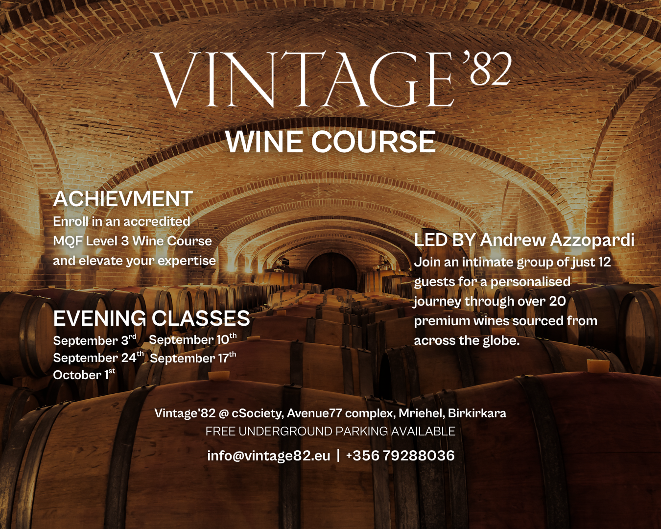 Wine Course September 2026 intake
