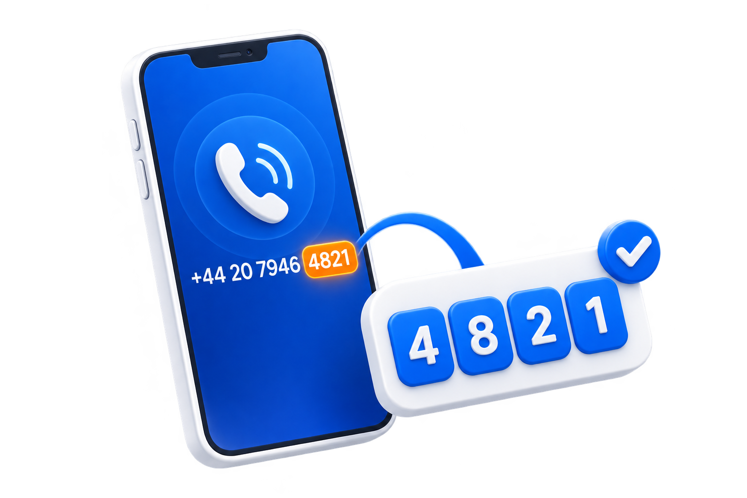 Flash Call verification: the last four digits of the incoming caller number match the verification code