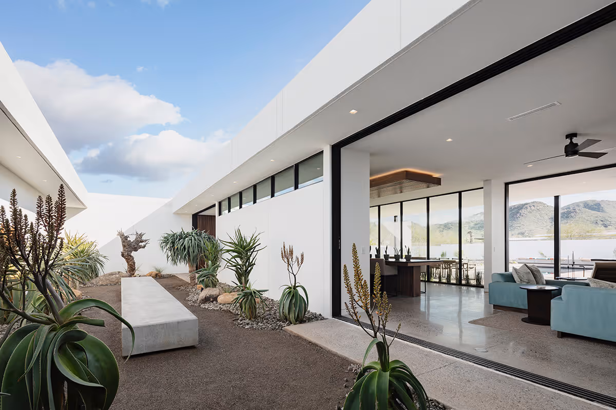 Courtyard of a modern desert house by The Ranch Mine