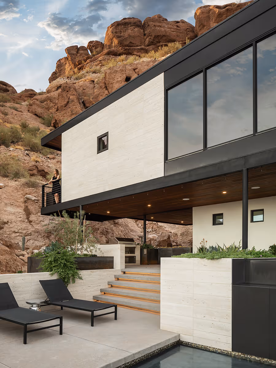 Modern home perched on a desert mountain in Phoenix by The Ranch Mine