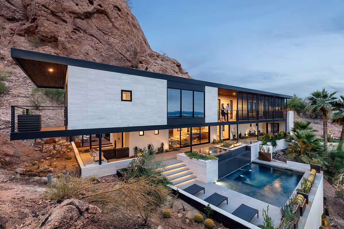Modern home perched on a desert mountain in Phoenix by The Ranch Mine