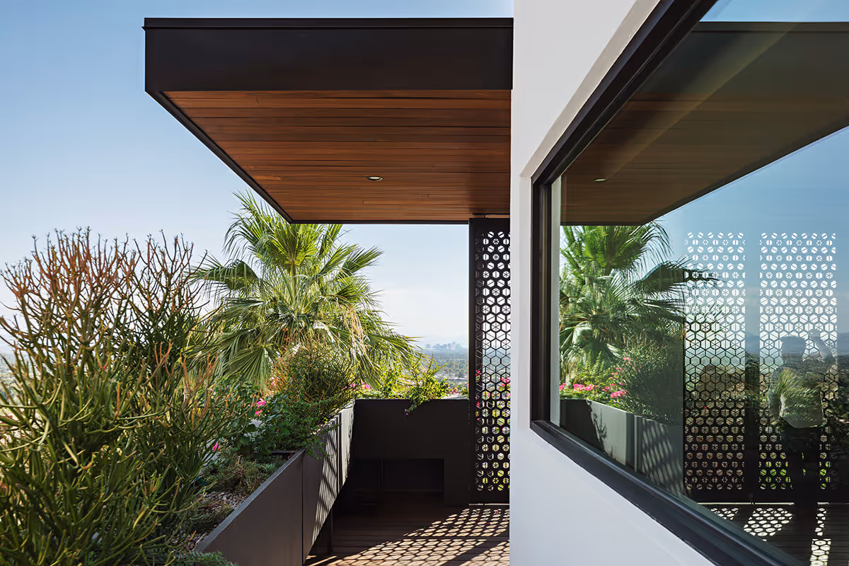 Patio planters at a modern home in Phoenix by The Ranch Mine