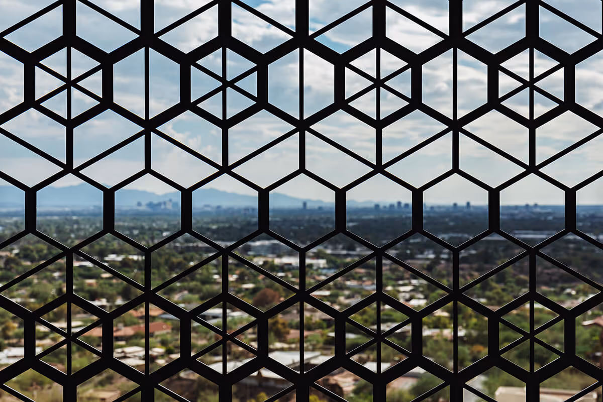 Custom sun screen detail at a modern home in Phoenix by The Ranch Mine