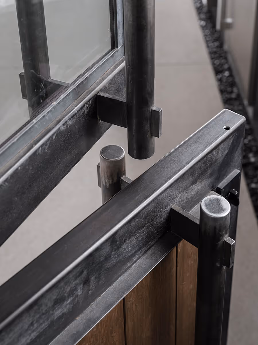 Modern steel dutch door at a modern home in Phoenix by The Ranch Mine