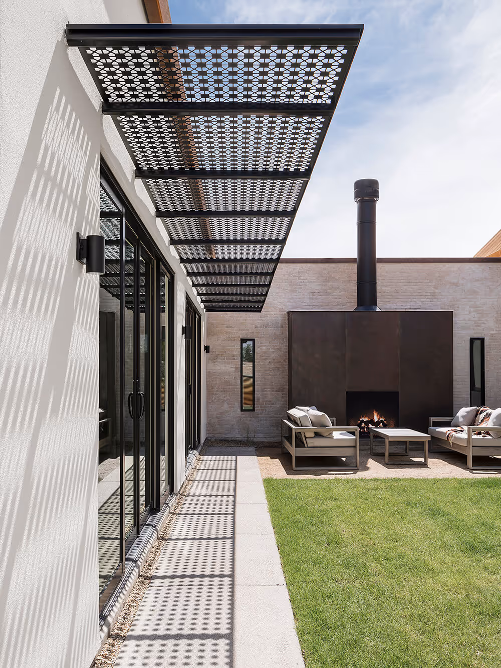 Canal House courtyard awning