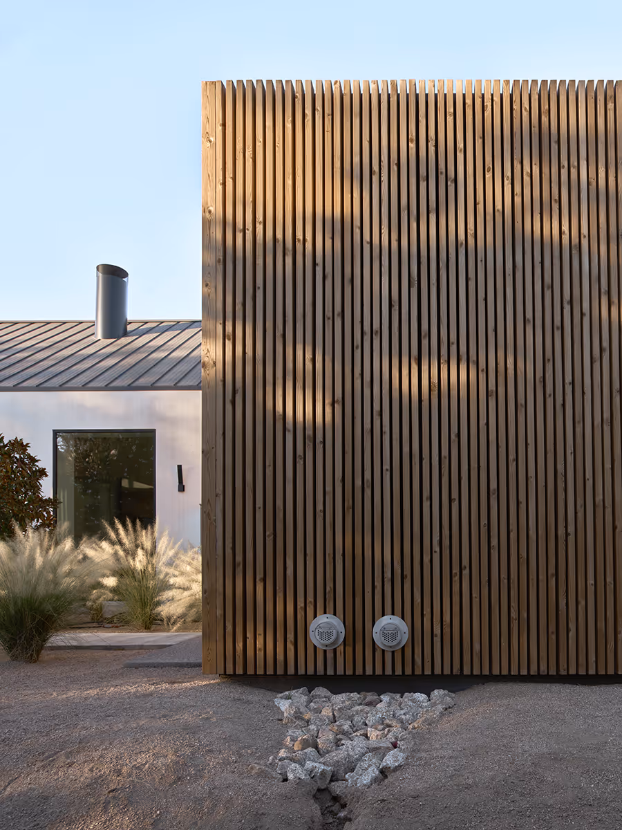 lunawood siding with roof drain in Paradise Valley Arizona by The Ranch Mine