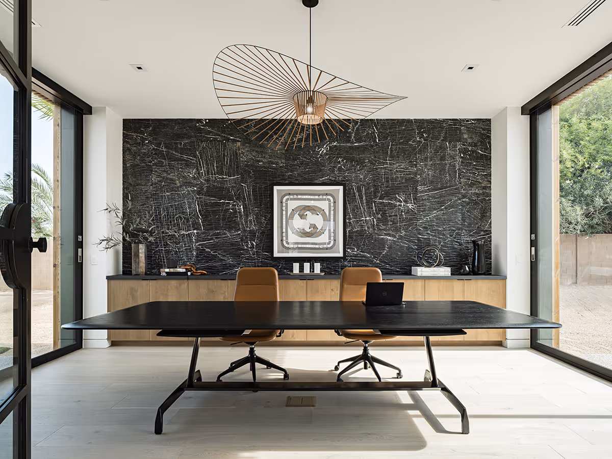 home office at modern gable house in Paradise Valley Arizona by The Ranch Mine