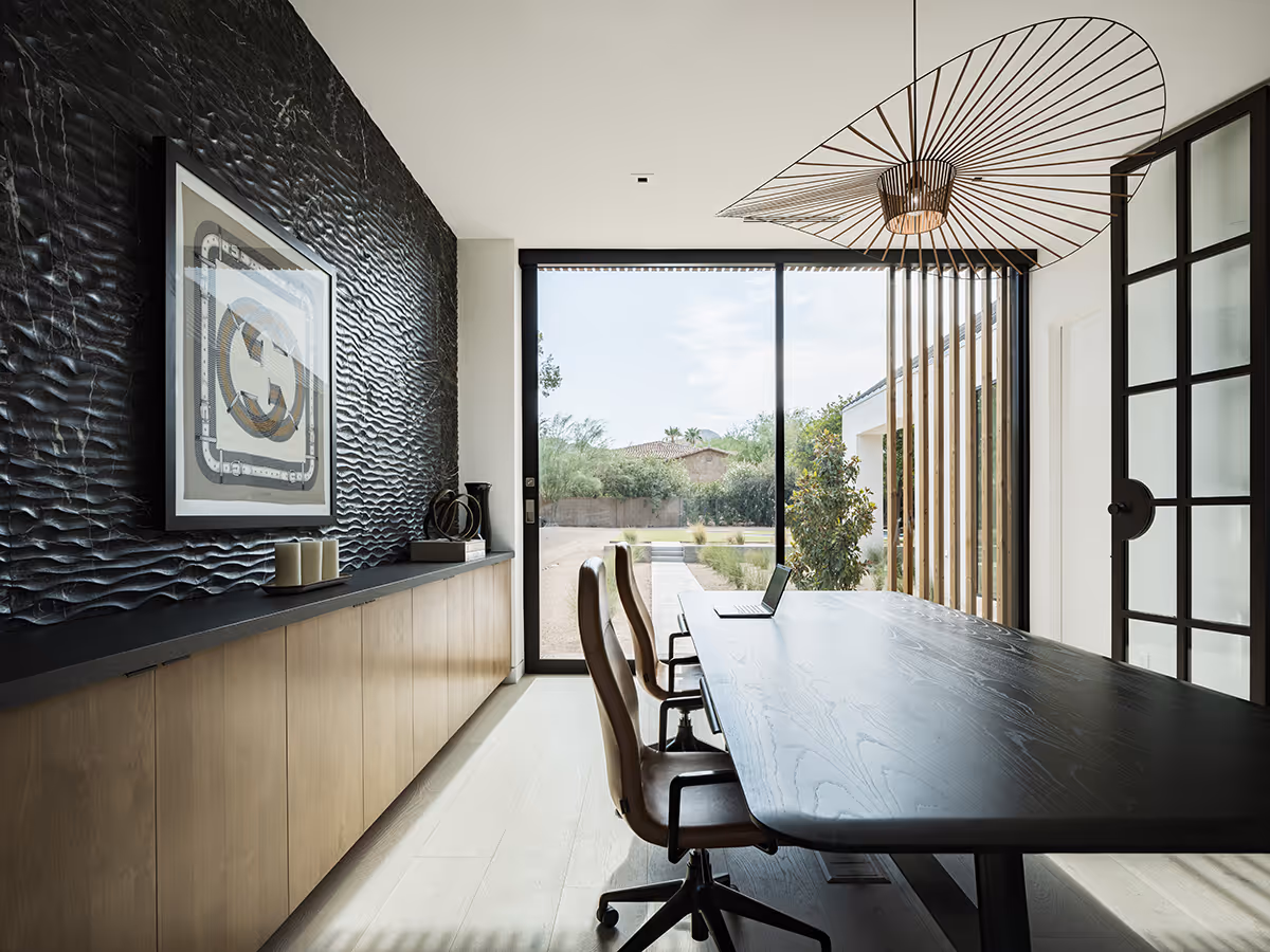 home office at modern gable house in Paradise Valley Arizona by The Ranch Mine
