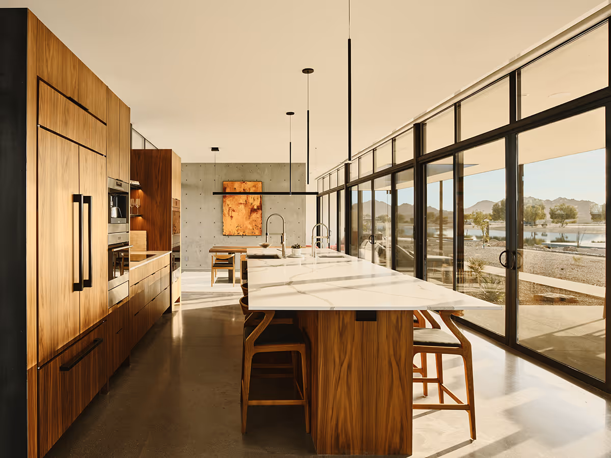 walnut kitchen at a desert modern house in Arizona by The Ranch Mine
