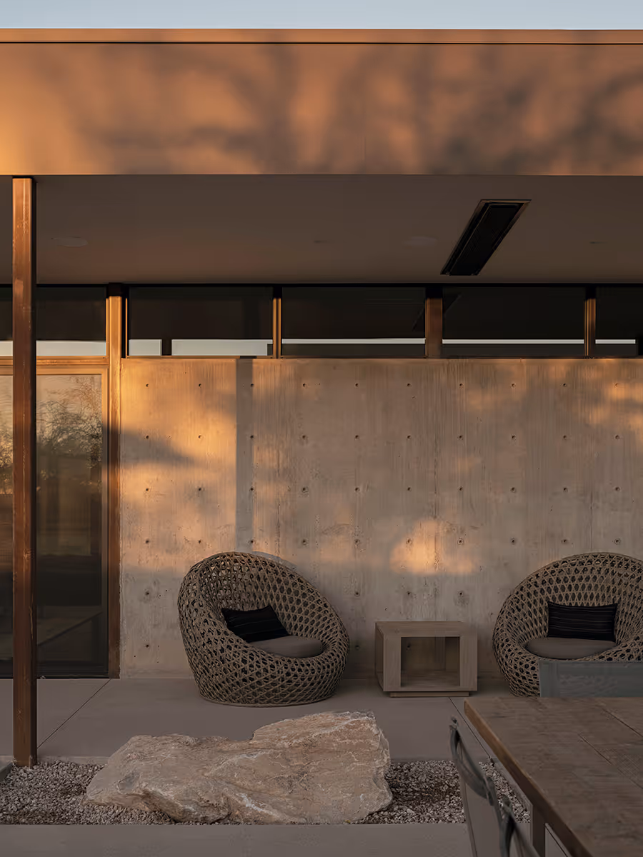 cast in place concrete at a desert modern house in Arizona by The Ranch Mine