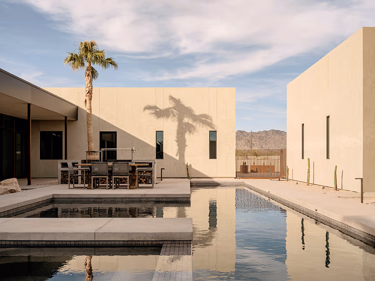 baja shelf and grill area at a desert modern house in Arizona by The Ranch Mine