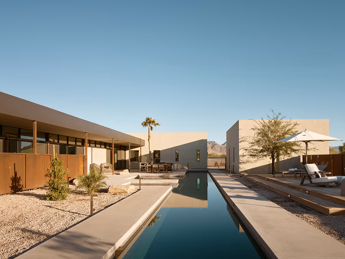 lap pool at a desert modern house in Arizona by The Ranch Mine