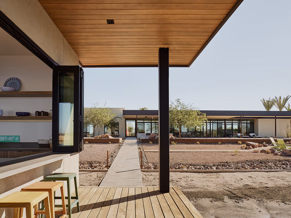 modern boat house on a water ski lake in Arizona by The Ranch Mine