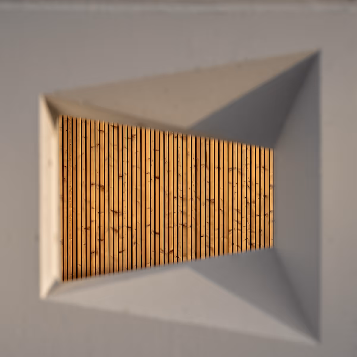 breeze blocks with wood slats by The Ranch Mine