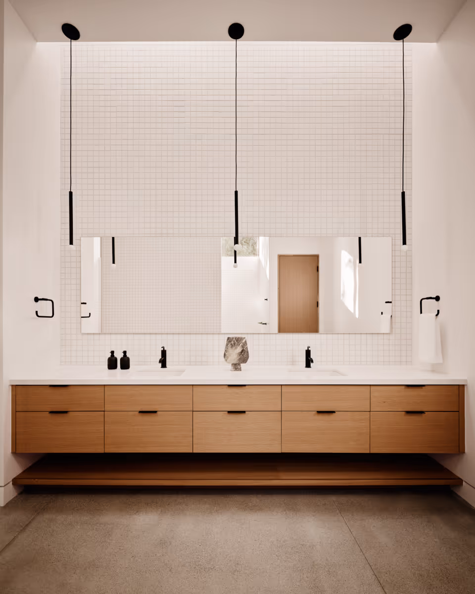 modern desert house vanity with skylight