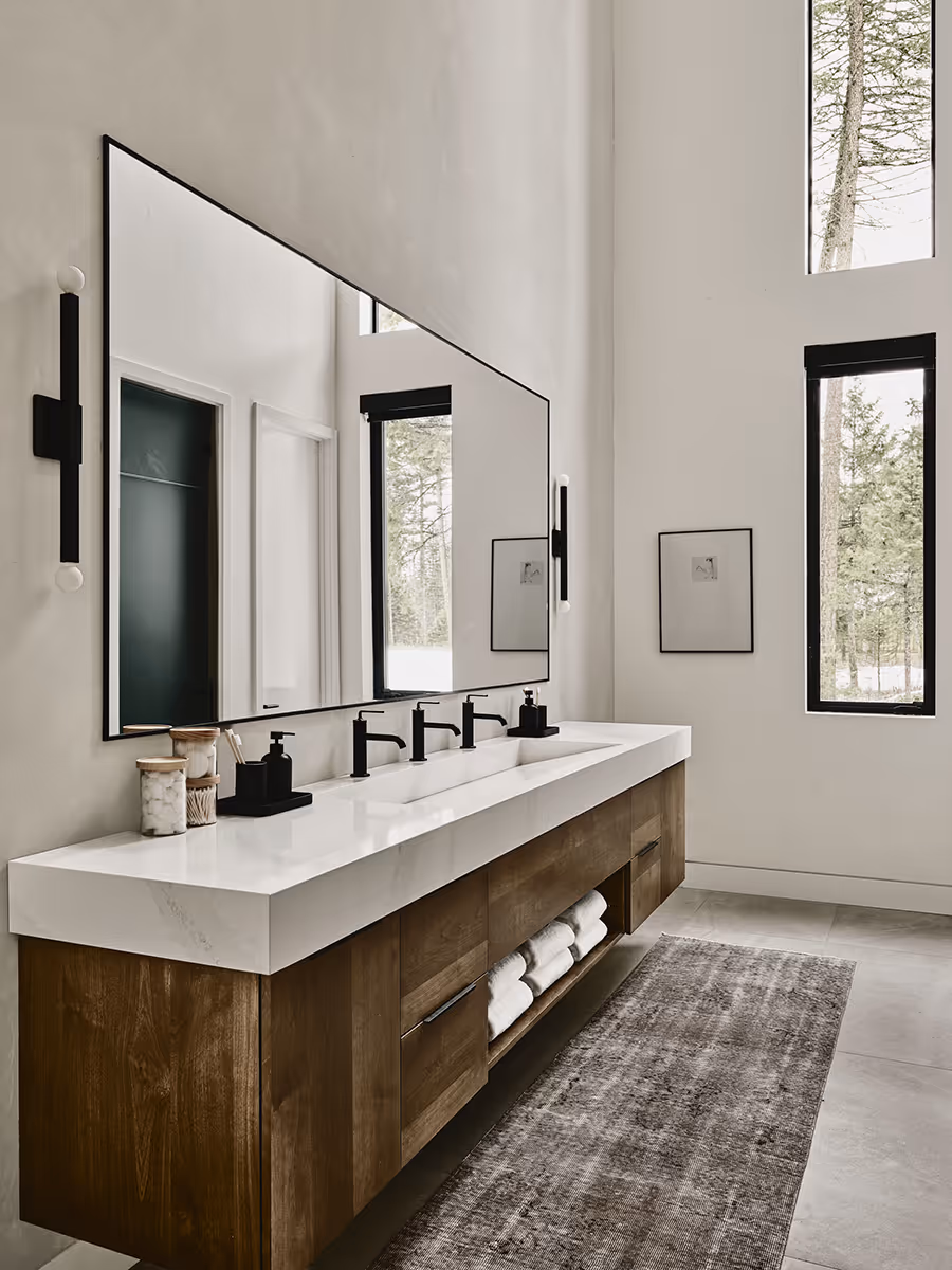 Communal bathroom in Whitefish, Montana