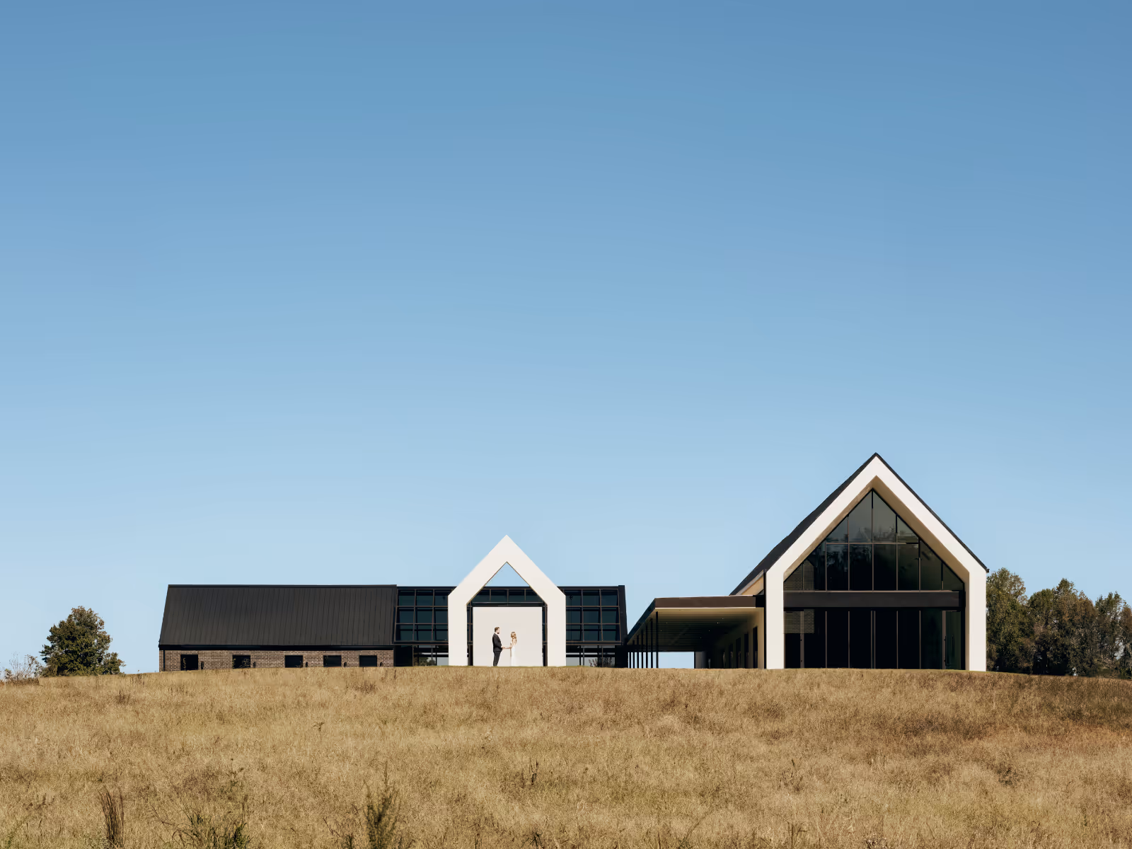 modern wedding venue and event venue with an iconic gable outside of Charlotte, North Carolina by The Ranch Mine