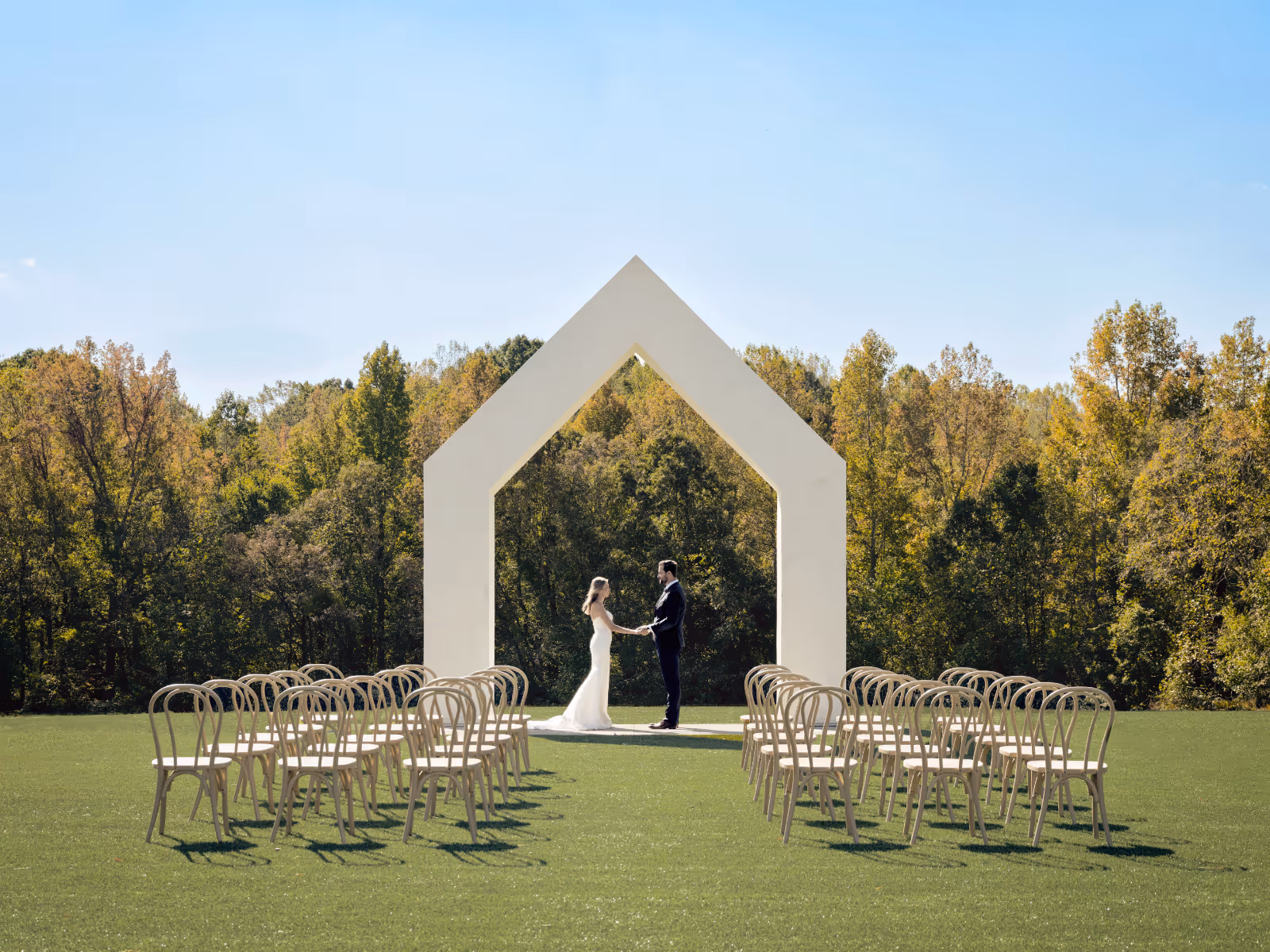 modern wedding venue and event venue with an iconic gable outside of Charlotte, North Carolina by The Ranch Mine
