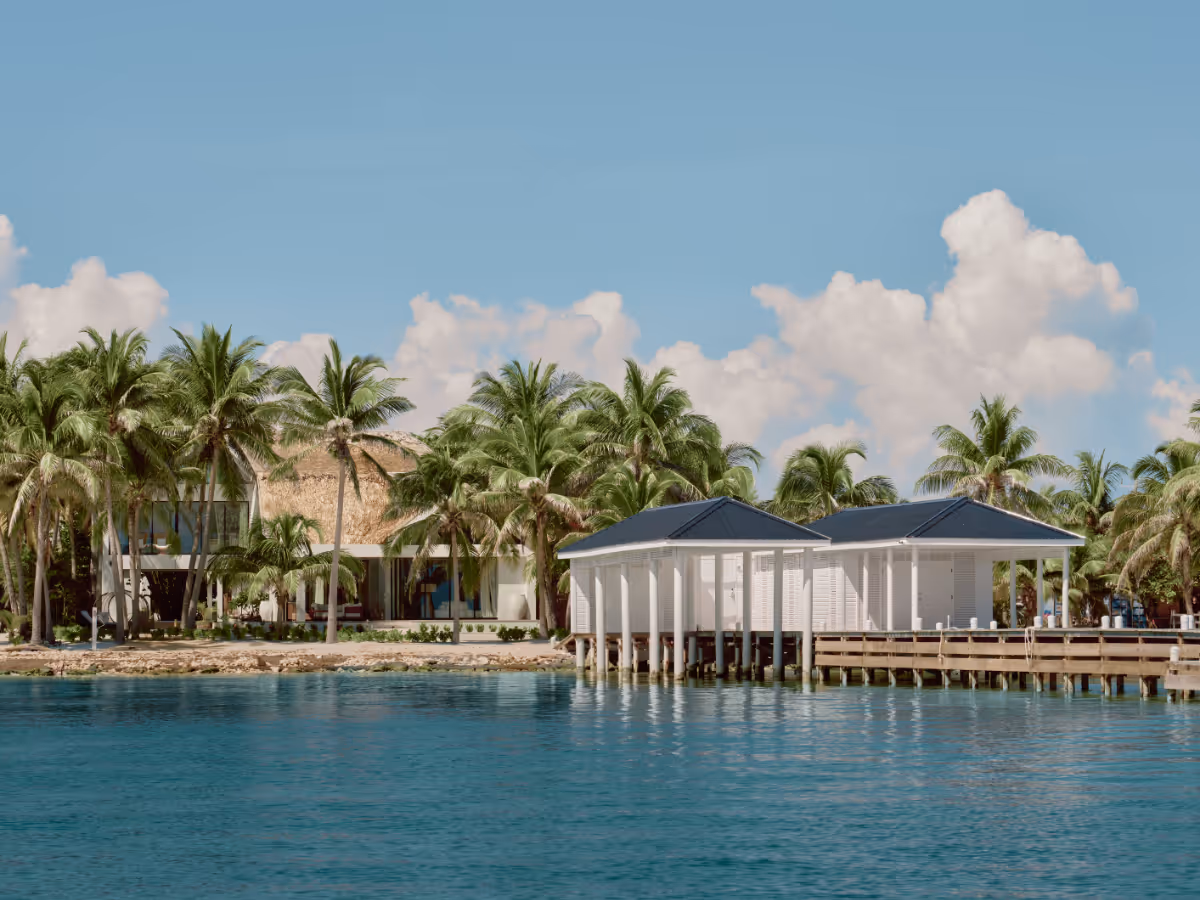 Boathouse at a tropical modern house in Belize by The Ranch Mine