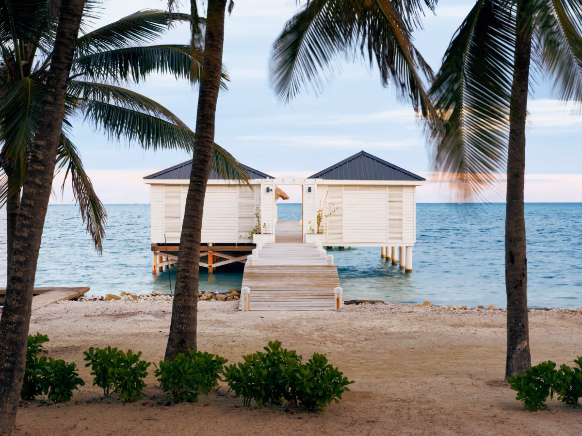 Boathouse at a tropical modern house in Belize by The Ranch Mine