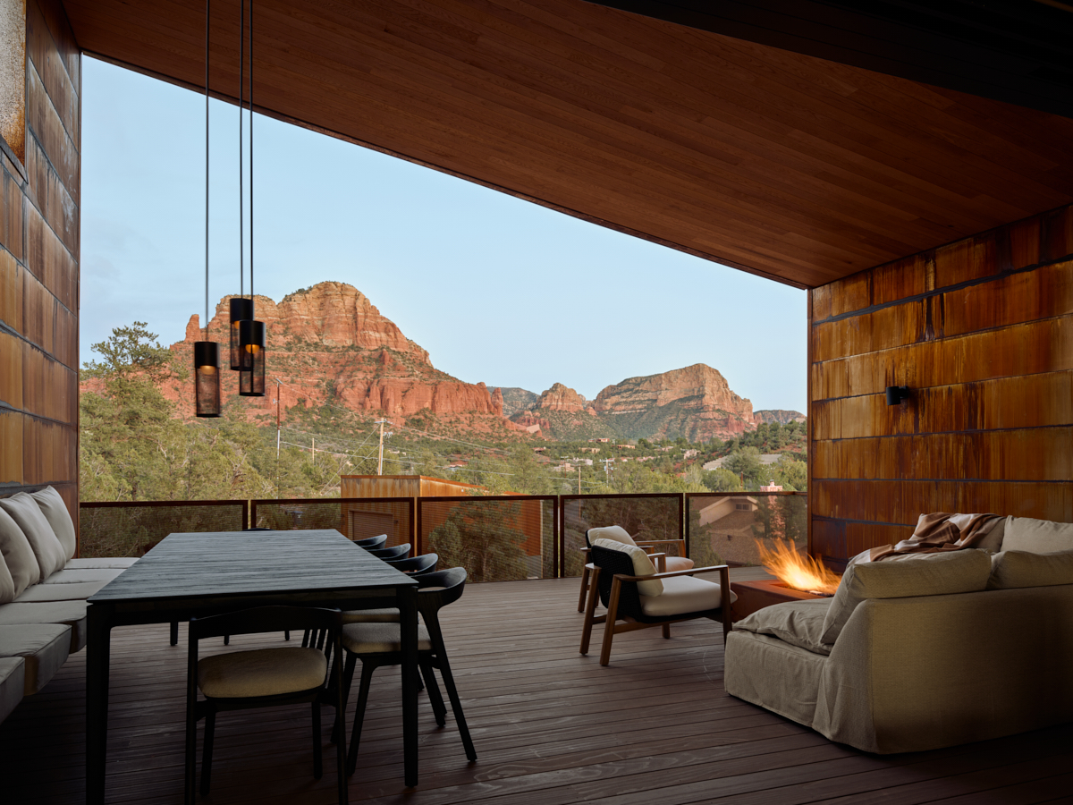 Fox is a short term rental by The Ranch Mine in Sedona Arizona. Amazing red rock views 