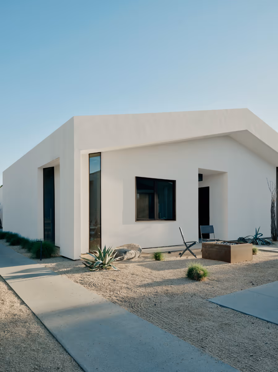 a modern offset gable glass blowing studio and maker space
