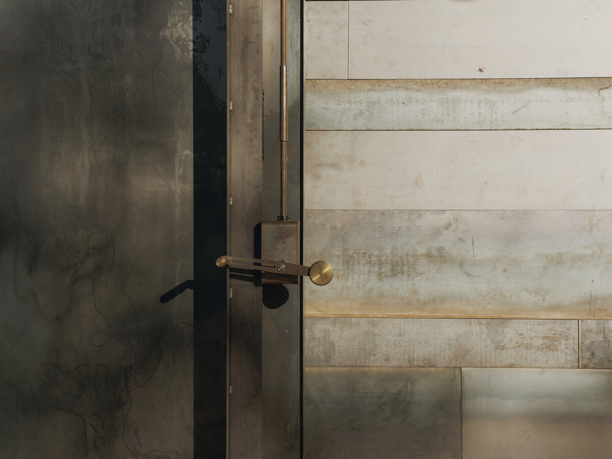 detail of rolling steel door gizmo
