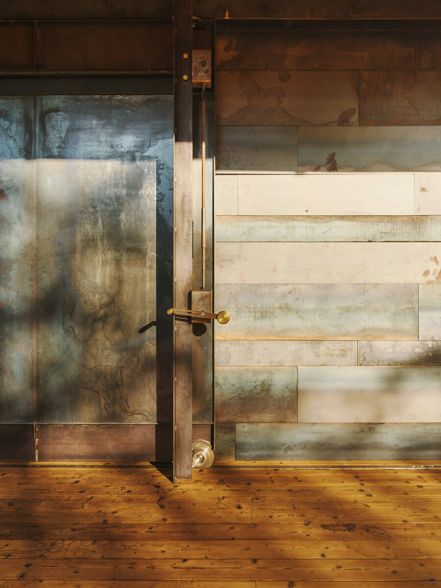detail of rolling steel door gizmo