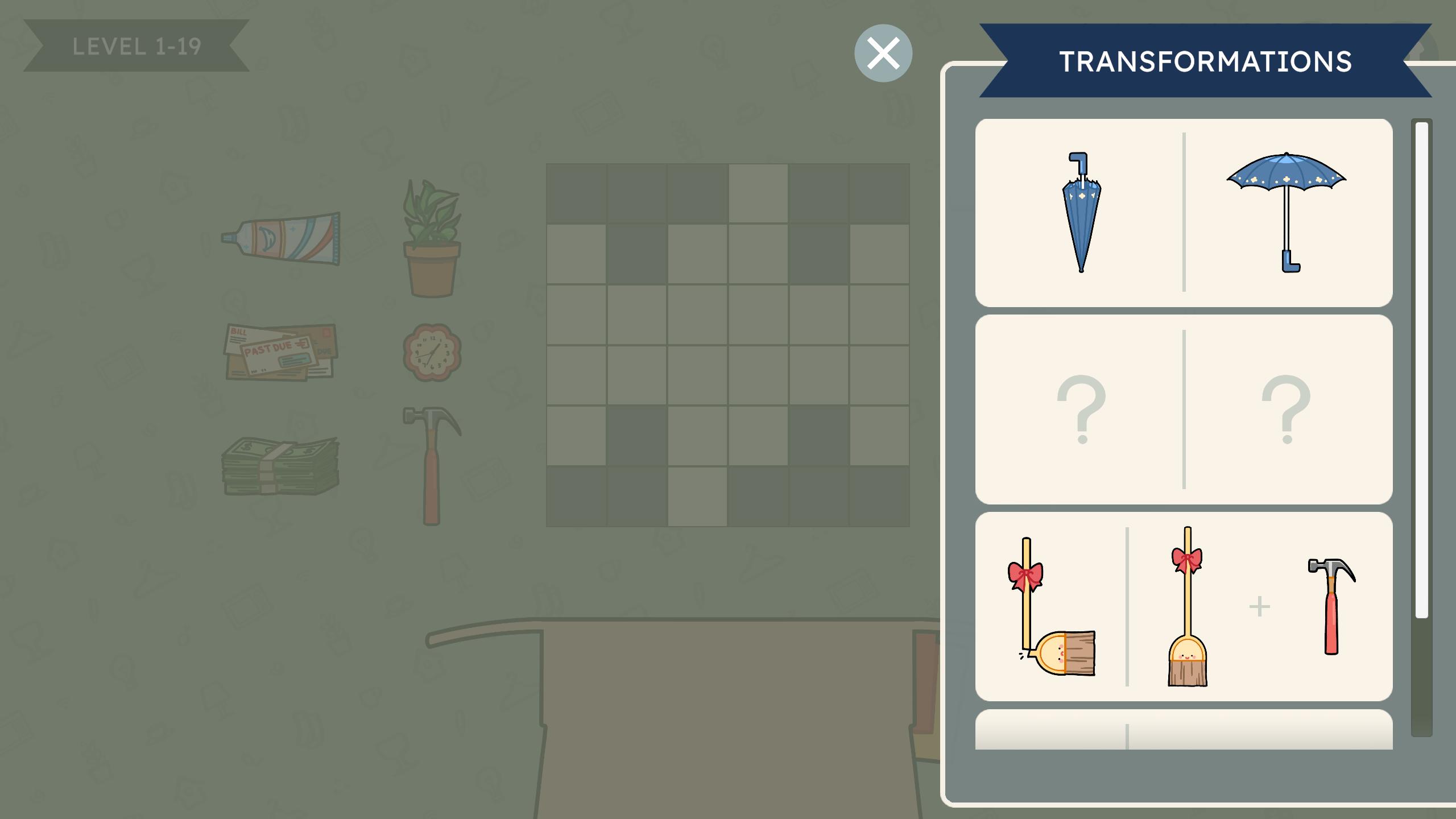 Everything MUST Fit! Transformations Menu