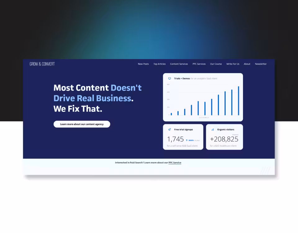 screenshot of Grow & Convert