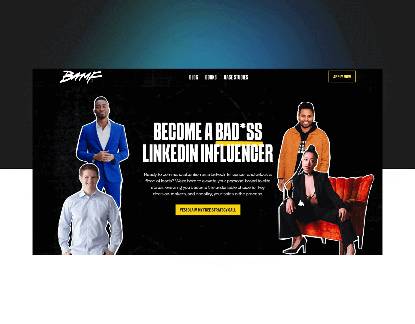 screenshot of BAMF Media platform