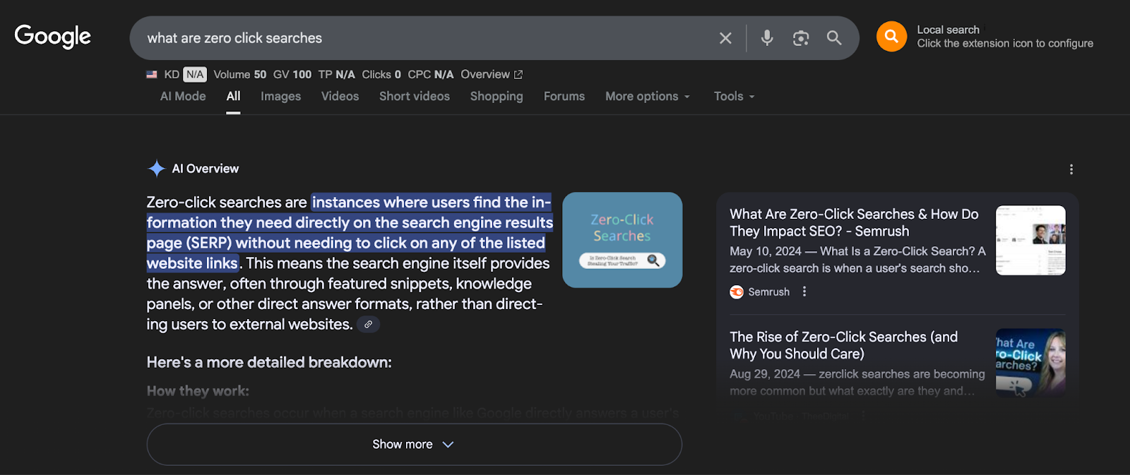 AI overviews example