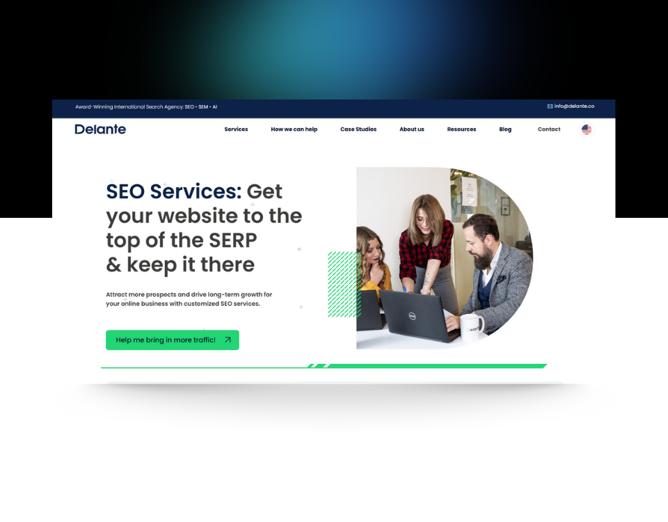 Delante homepage screenshot