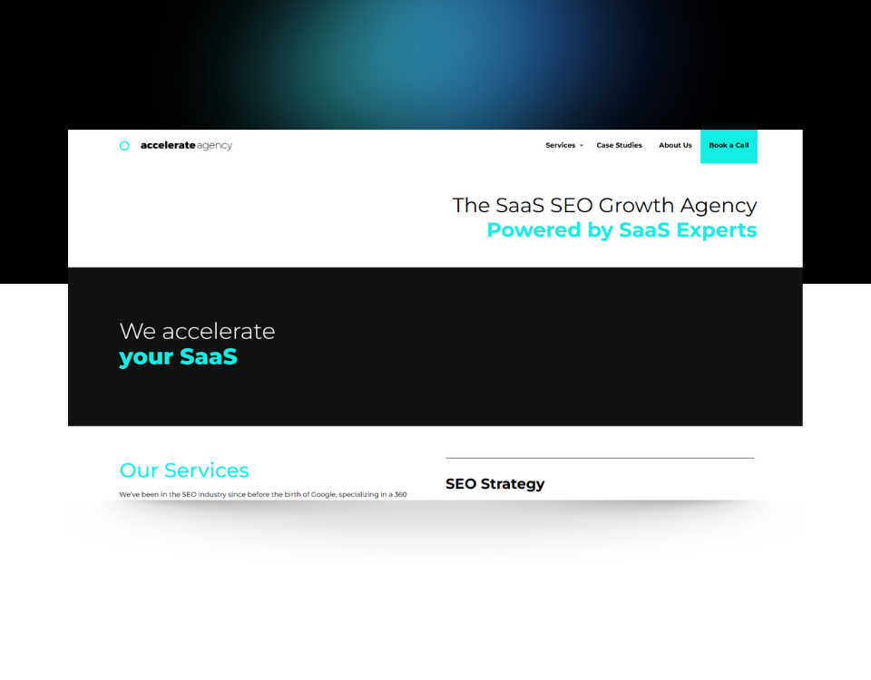 Accelerate Agency homepage screenshot