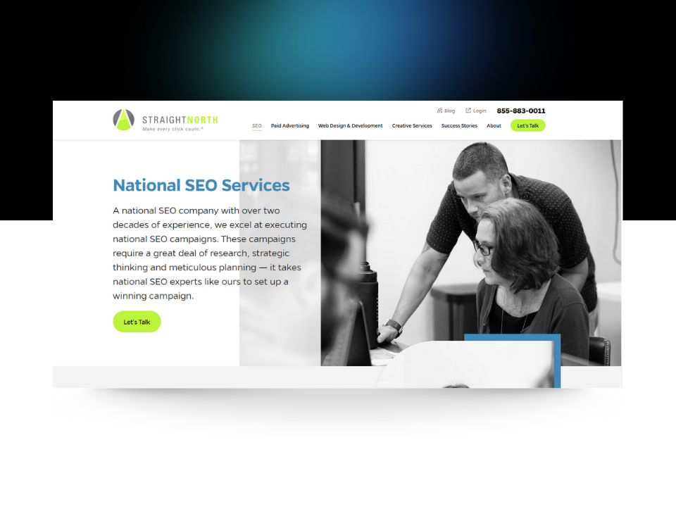 Straight North homepage screenshot