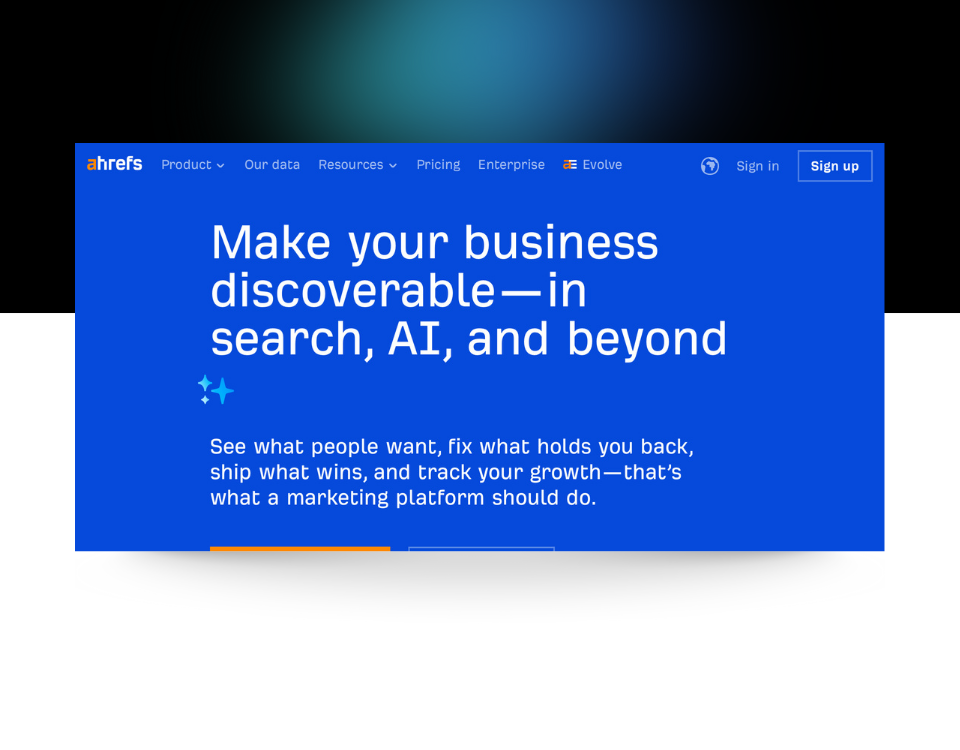 Ahrefs homepages screenshot