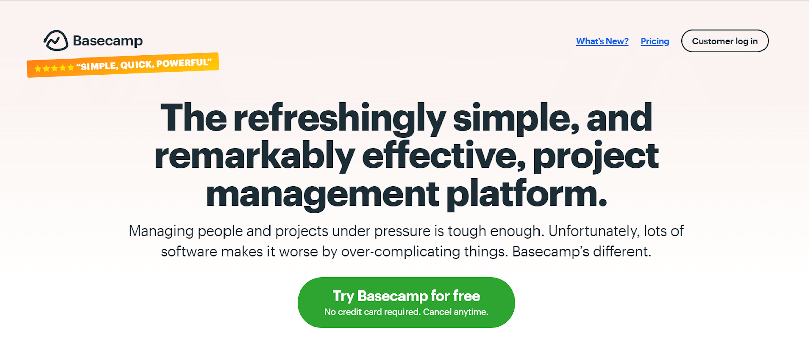 screenshot Basecamp Platform 