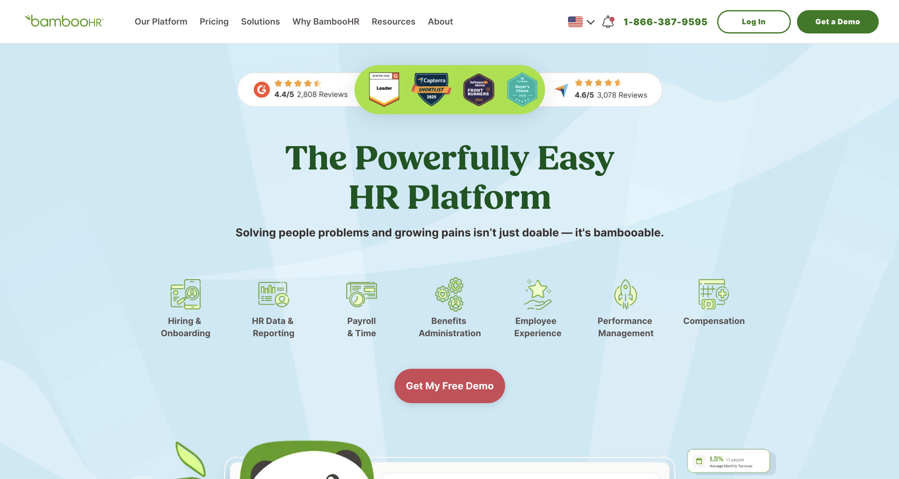 screenshot of BambooHR platform